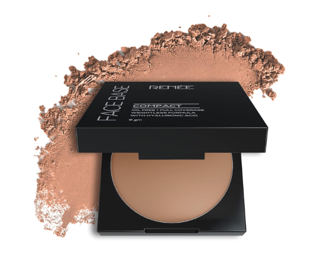 RENEE Face Base Compact - Almond Beige, 9 gm