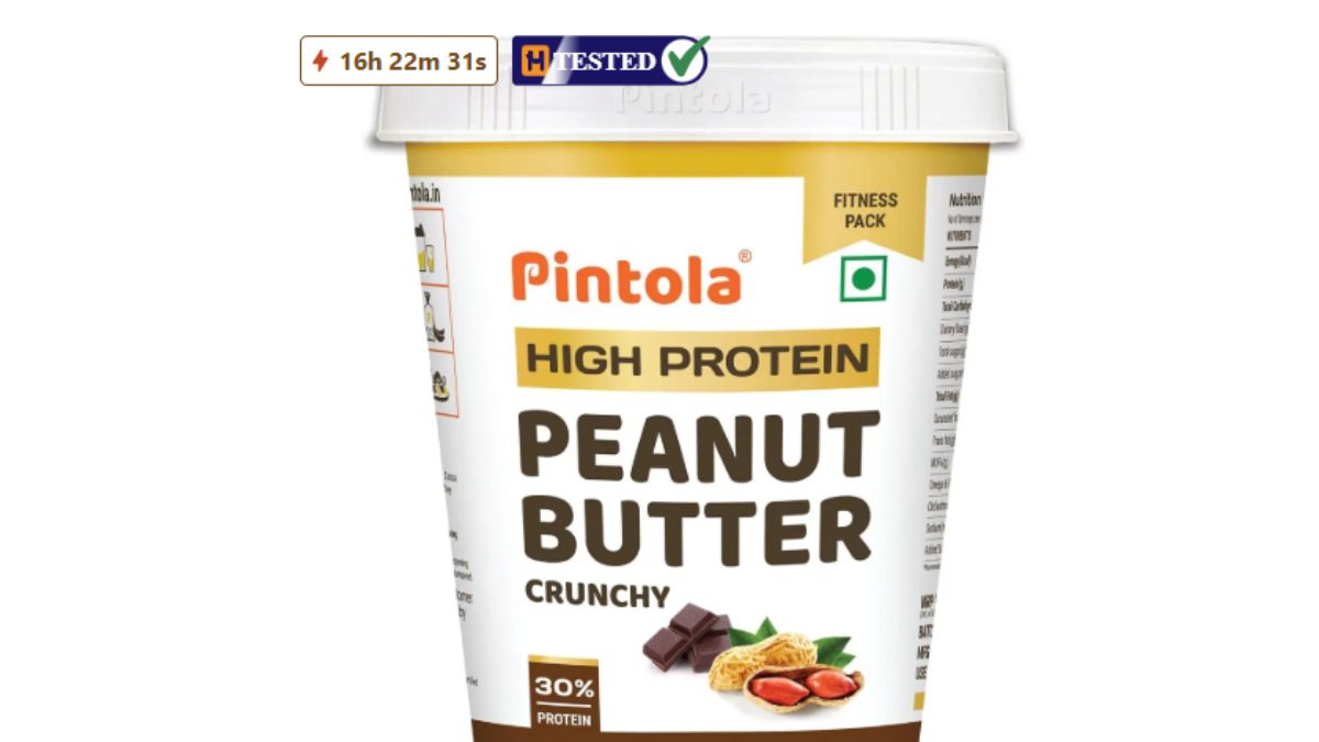 Pintola HIGH Protein Peanut Butter Dark Chocolate | 30% Protein | High Fibre | NO Salt | Non GMO, Naturally Gluten Free, Zero Cholesterol | Crunchy, 1kg