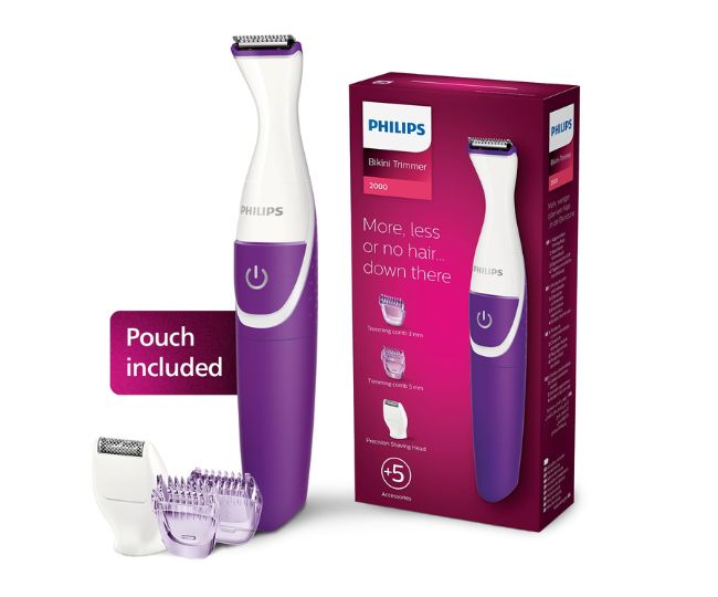 Philips Body Trimmer For Women,Skin Safe With Rounded Tips,2In1 Trim Or Shave,Hair Removal For Intimate Areas,Arms,Legs & Body,No Skin Irritation,Travel Friendly I2 Year Warranty-BRT383/15,Multicolor