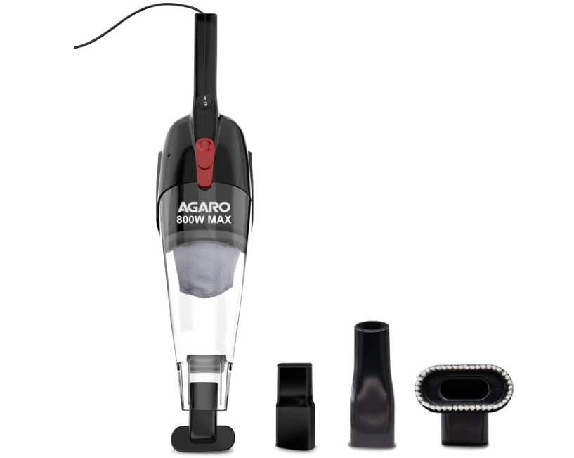 AGARO Regal 800 Watts Handheld Vacuum Cleaner, for Home Use, Dry Vacuuming, 6.5 kPa Suction Power, Lightweight, Lightweight & Durable Body, Small/Mini Size (Black)