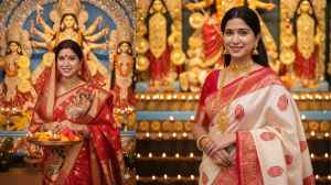 Happy Navratri 2025: 5 Maa Durga Printed Sarees to Look Prettier than Google Gemini AI Pics