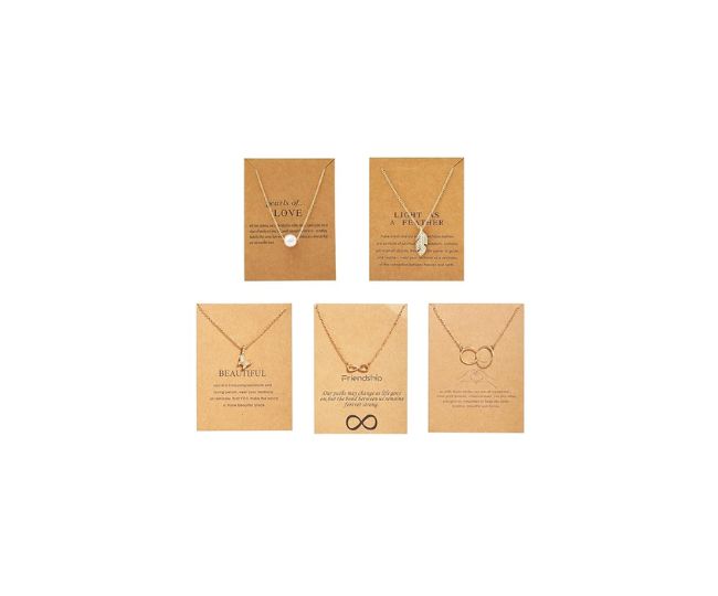 Shining Diva Fashion 5 Pcs Combo Latest Stylish Infinity Butterfly Pearl Necklace Jewellery Set for Women Pendant Necklace Gifts for Girls (15911np)