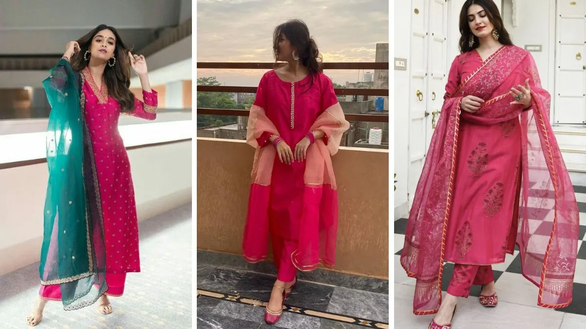 pink kurta set