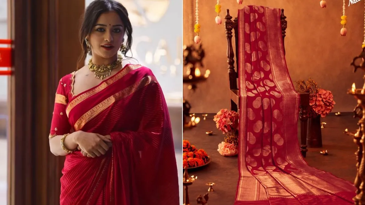 Karwa Chauth: Red Banarasi Saree