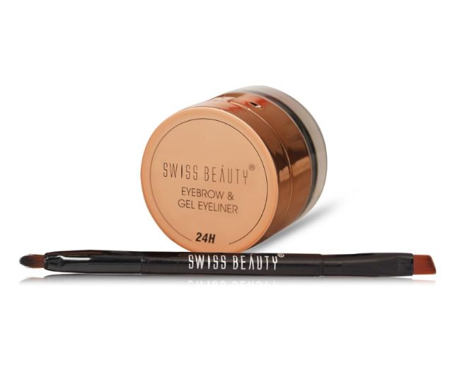 Swiss Beauty Waterproof Eyebrow & Gel Eyeliner 2 In 1 With Brush