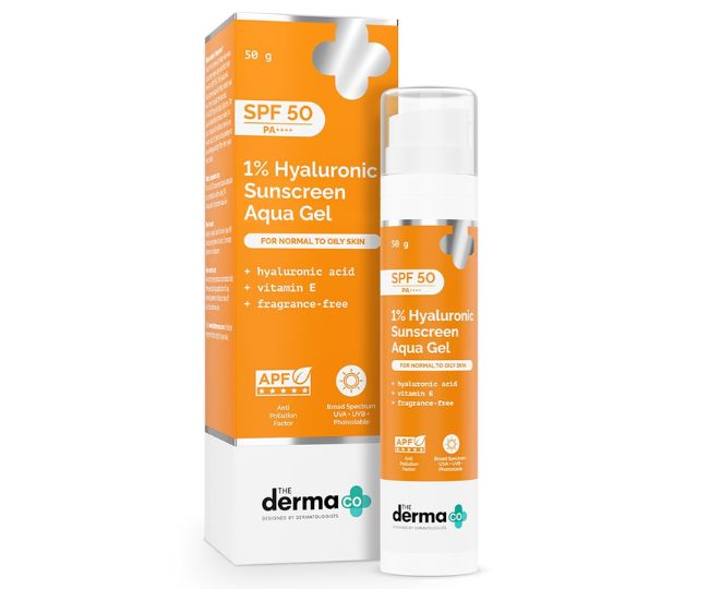 The Derma Co 1% Hyaluronic Sunscreen Aqua Gel SPF 50 PA++++