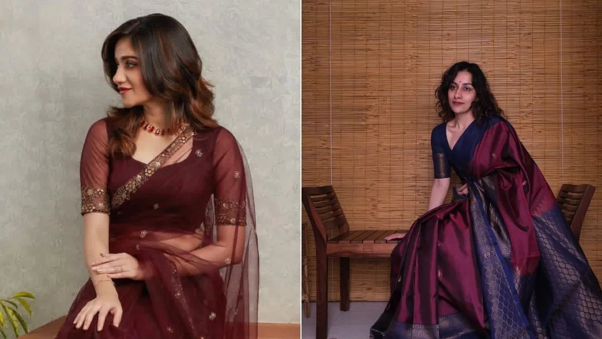 Maroon Colour Saree For Women
