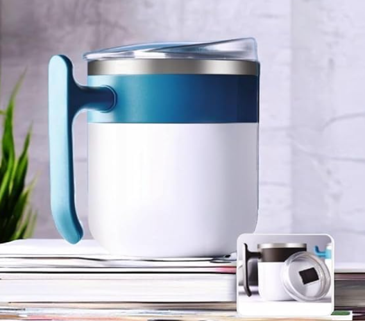 SR Coffee Mug with Lid Insulated Stainless Steel for Tea Milk Mug Inner Stylist Double Wall Cup for Home Office Restaurant Use Gift Pack of 1