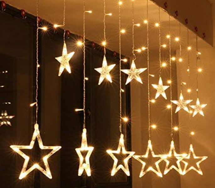 Desidiya® 12 LED Star String Light Warm White 138 LEDs, 3 Mtr Decorative Lights for Decoration Christmas, Wedding, Party, Home & Patio Decorative Lighting for Living Room, Parties, Weddings