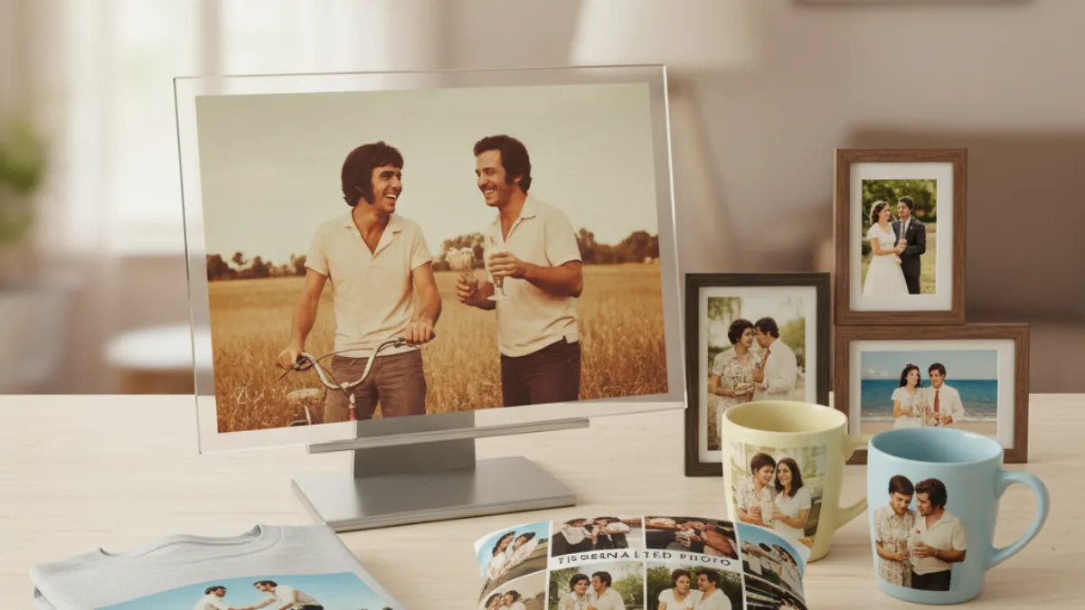 AI Retro Style Couple Photo