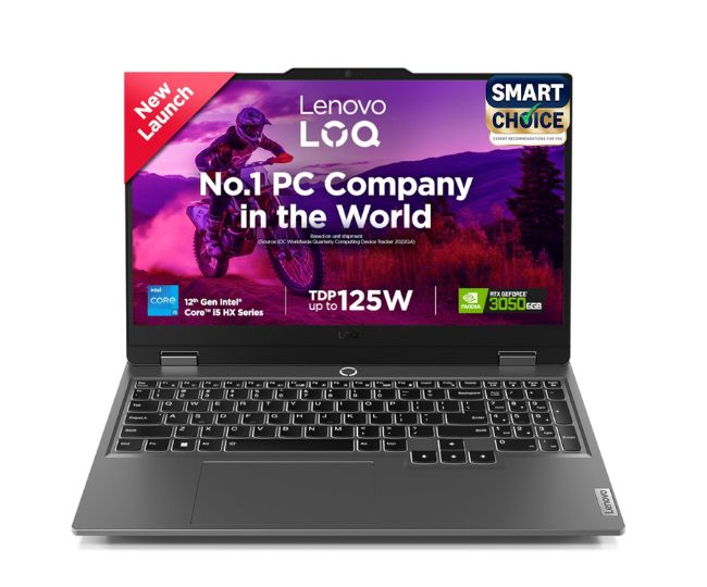 Lenovo LOQ 2024 12Th Gen Intel Core I5-12450HX | NVIDIA RTX 3050 6GB (16GB RAM/512GB SSD/15.6" (39.6Cm)/Windows 11/Office Home 2024/100% Srgb/3 Mon. Game Pass/Grey/2.4Kg), 83GS00LNIN Gaming Laptop