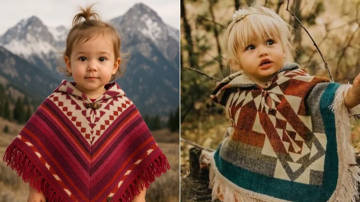 Winter Poncho for Kids