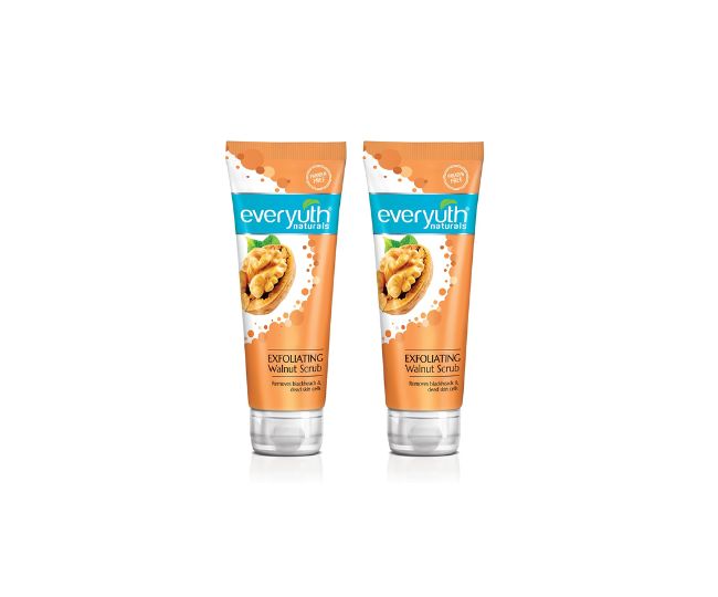 Everyuth Naturals Exfoliating Walnut Scrub Gentle Face Scrub|Paraben Free|With Walnut Shell Particles|Removes Blackhead&Dead Skin Cells|For Oily,Dry,Normal,Combination&Sensitive Skin-100Gm(Pack Of 2)