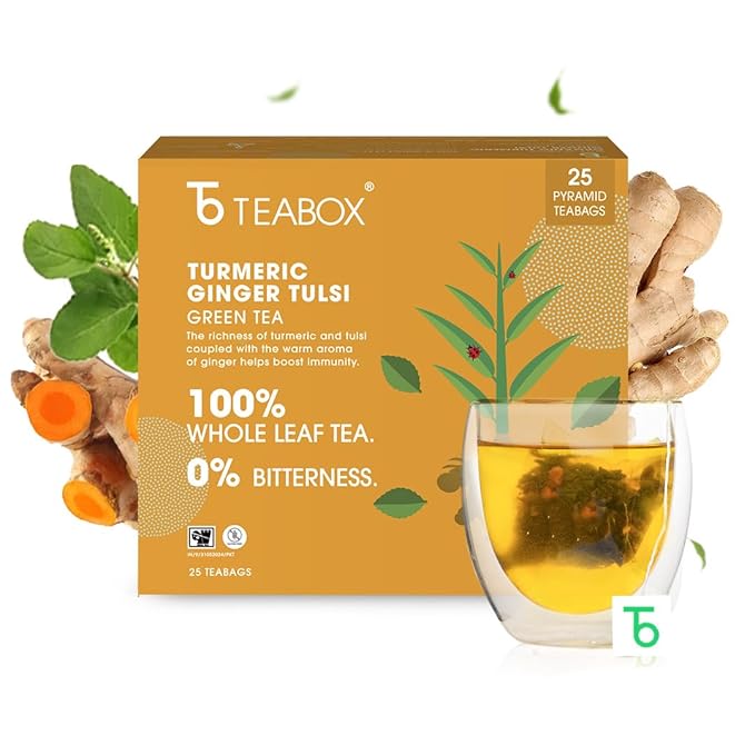 Teabox Turmeric Ginger Tulsi Green Tea