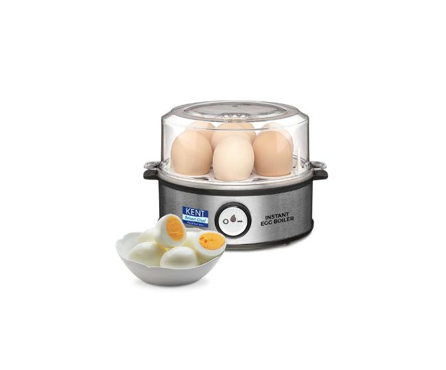 KENT Instant Egg Boiler | 360-Watt | Boil 7 Eggs at a Time | 3 Boiling Modes | Stainless Steel Body, Poaching Tray & Heating Plate | Automatic Power Off
