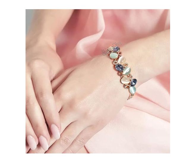 Shining Diva Fashion Latest Stylish Rose Gold Austrian Crystal Bracelet For Women And Girls (11942B), Free Valentine Gift for Girlfriend
