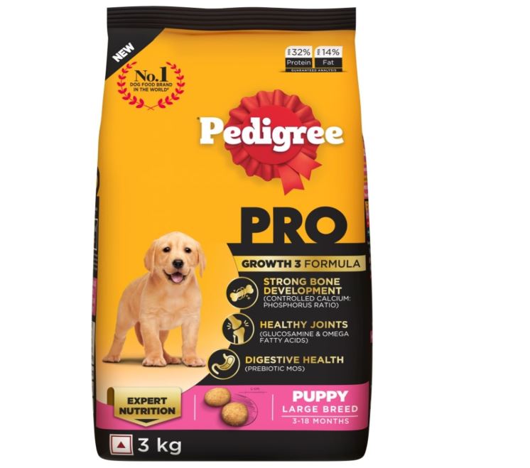  Pedigree PRO Puppy Large Breed, 3 kg Dry Dog Food, Vet Trusted Brand, Expert Nutrition, Quality Protein, 33% More Nutrients (3-18 Months)