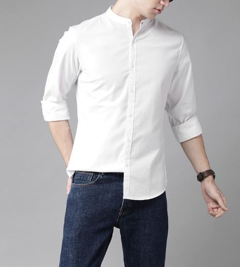 Roadster Men White Cotton Casual Shirt