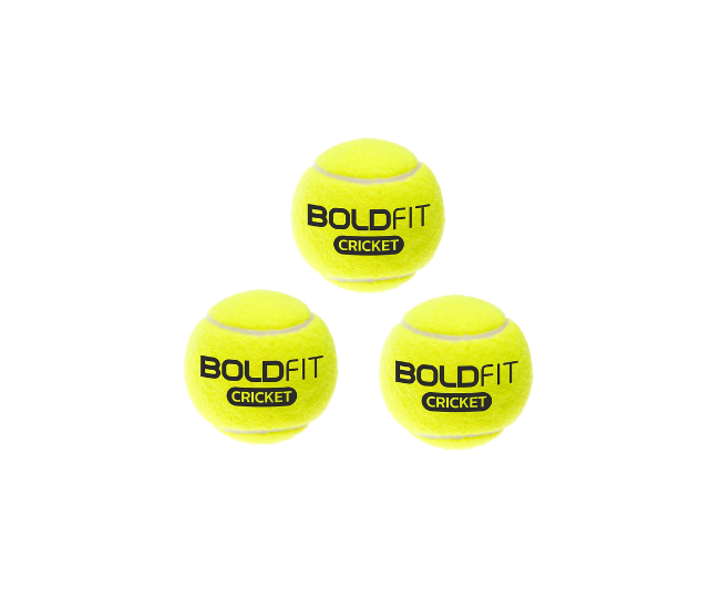 Boldfit Tennis Ball for Cricket Soft Lightweight for Tournament Street Match Lawn, Court Soft Ball 3 Pcs