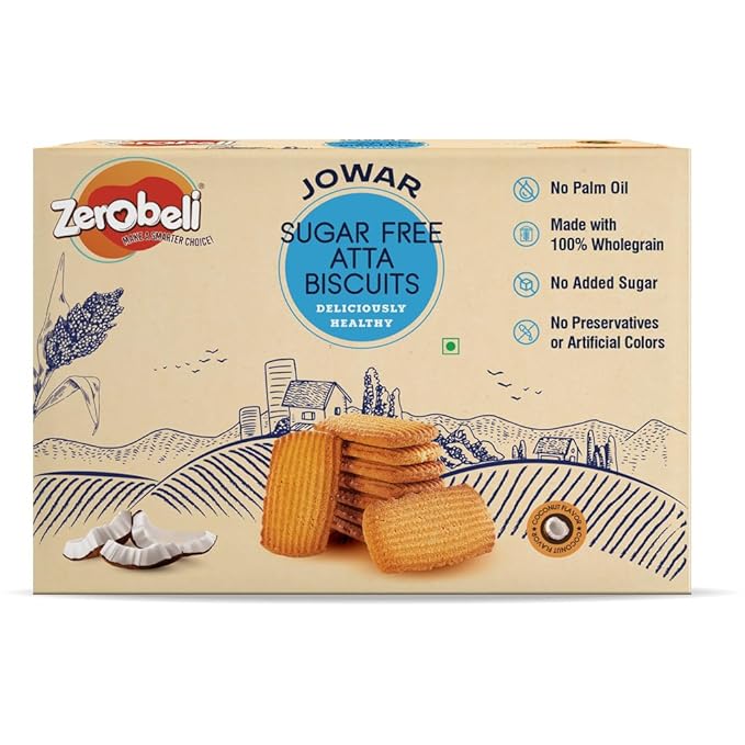 Zerobeli Sugar-Free Jowar Atta Biscuits 